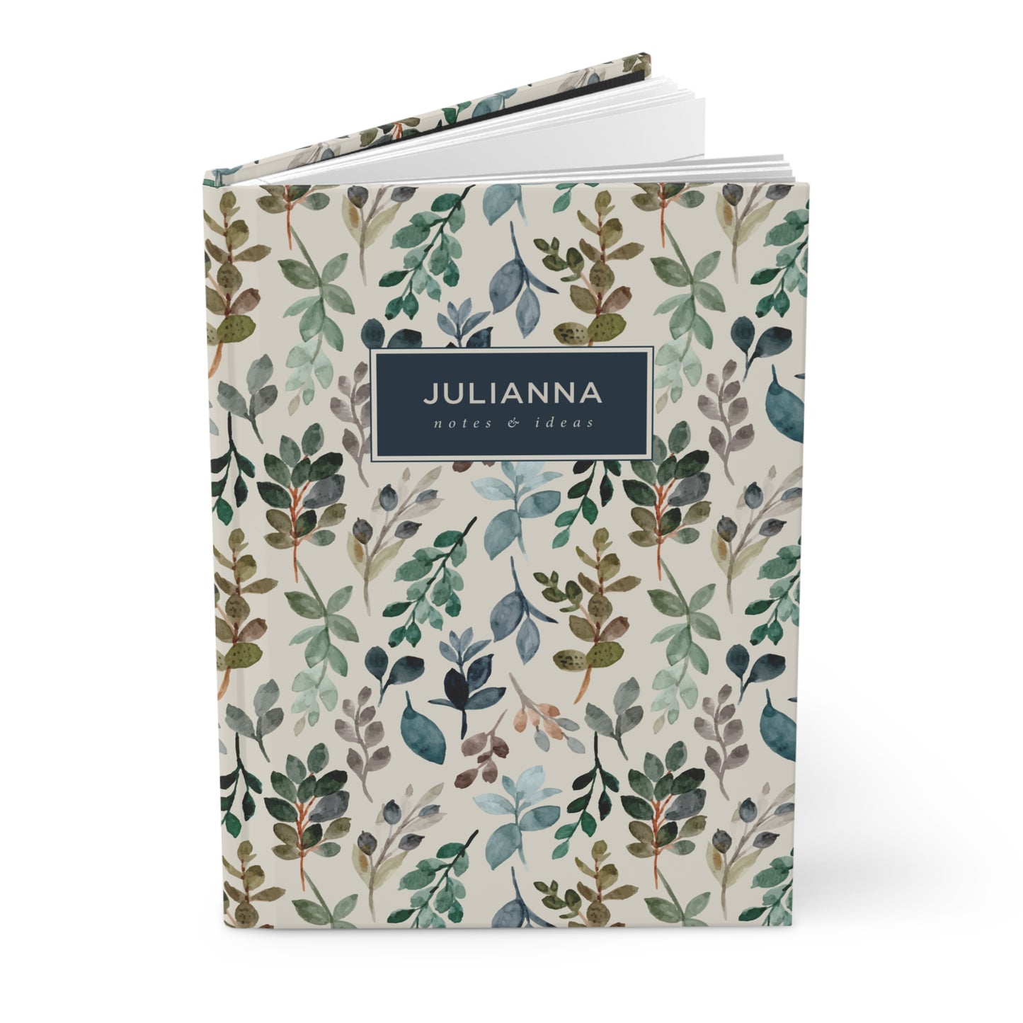 Watercolor Foliage Hardcover Lined Notebook