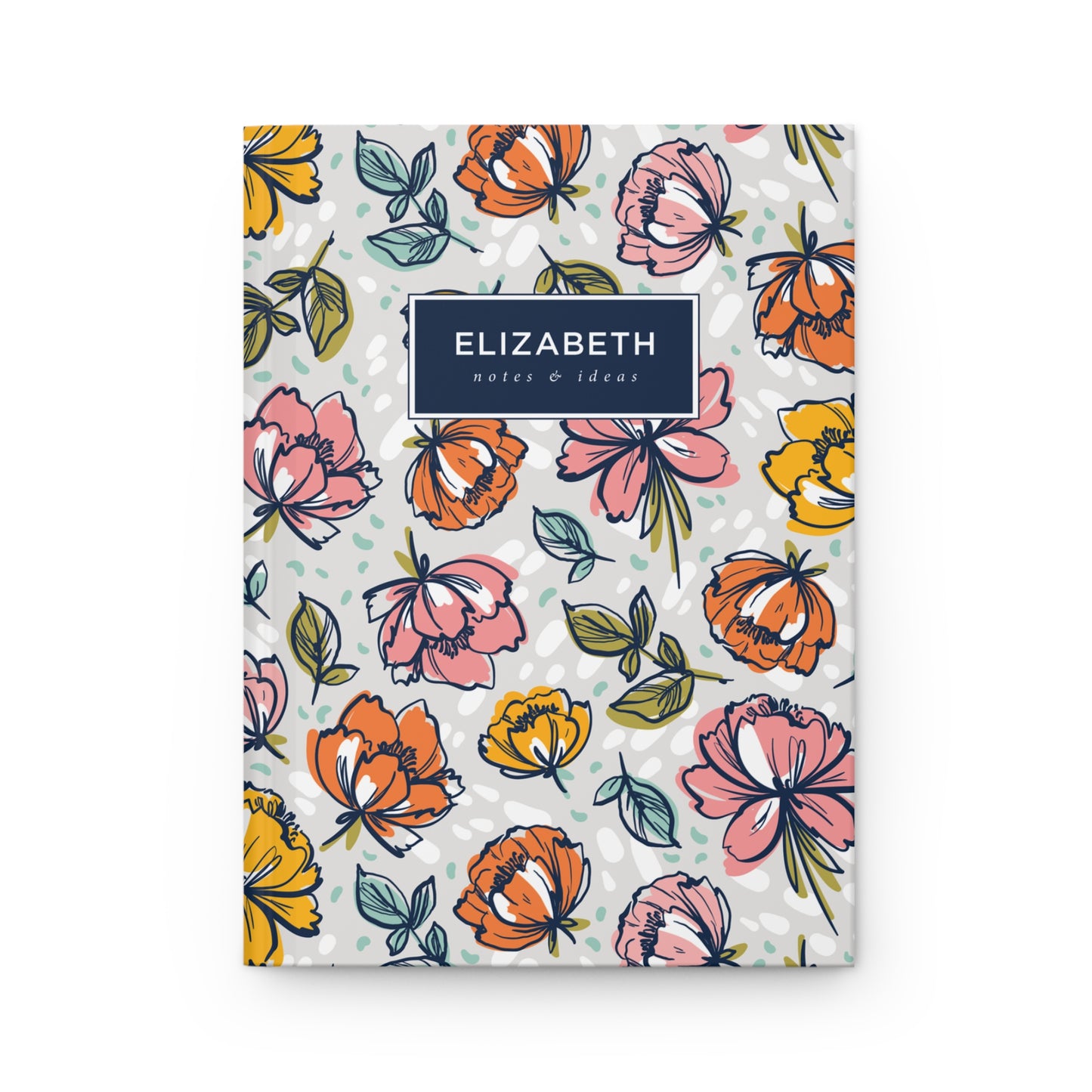 Painted Blossoms Hardcover Lined Notebook