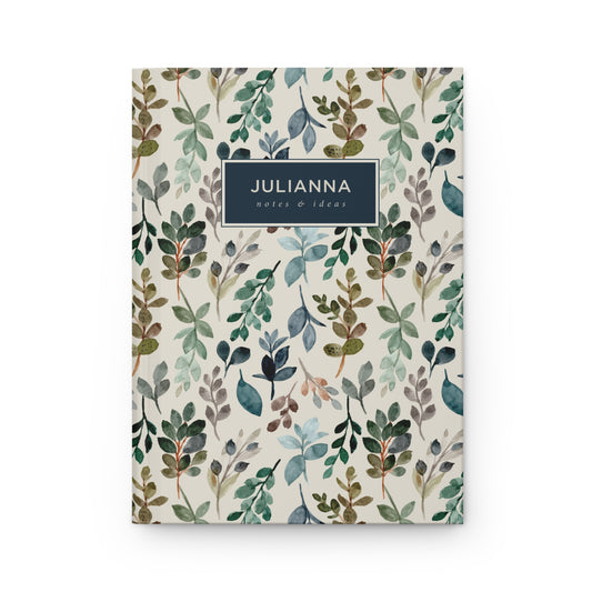 Watercolor Foliage Hardcover Lined Notebook