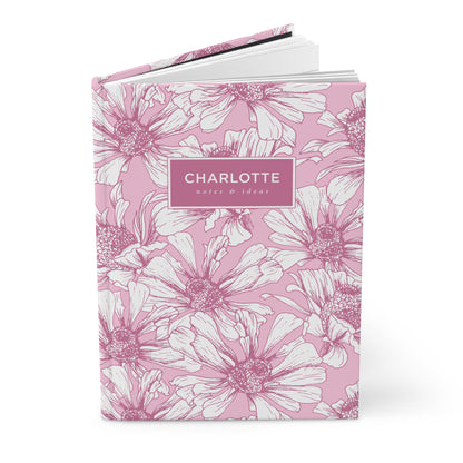 Pink Petals Hardcover Lined Notebook