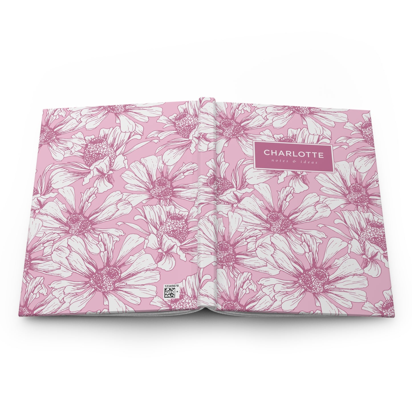 Pink Petals Hardcover Lined Notebook