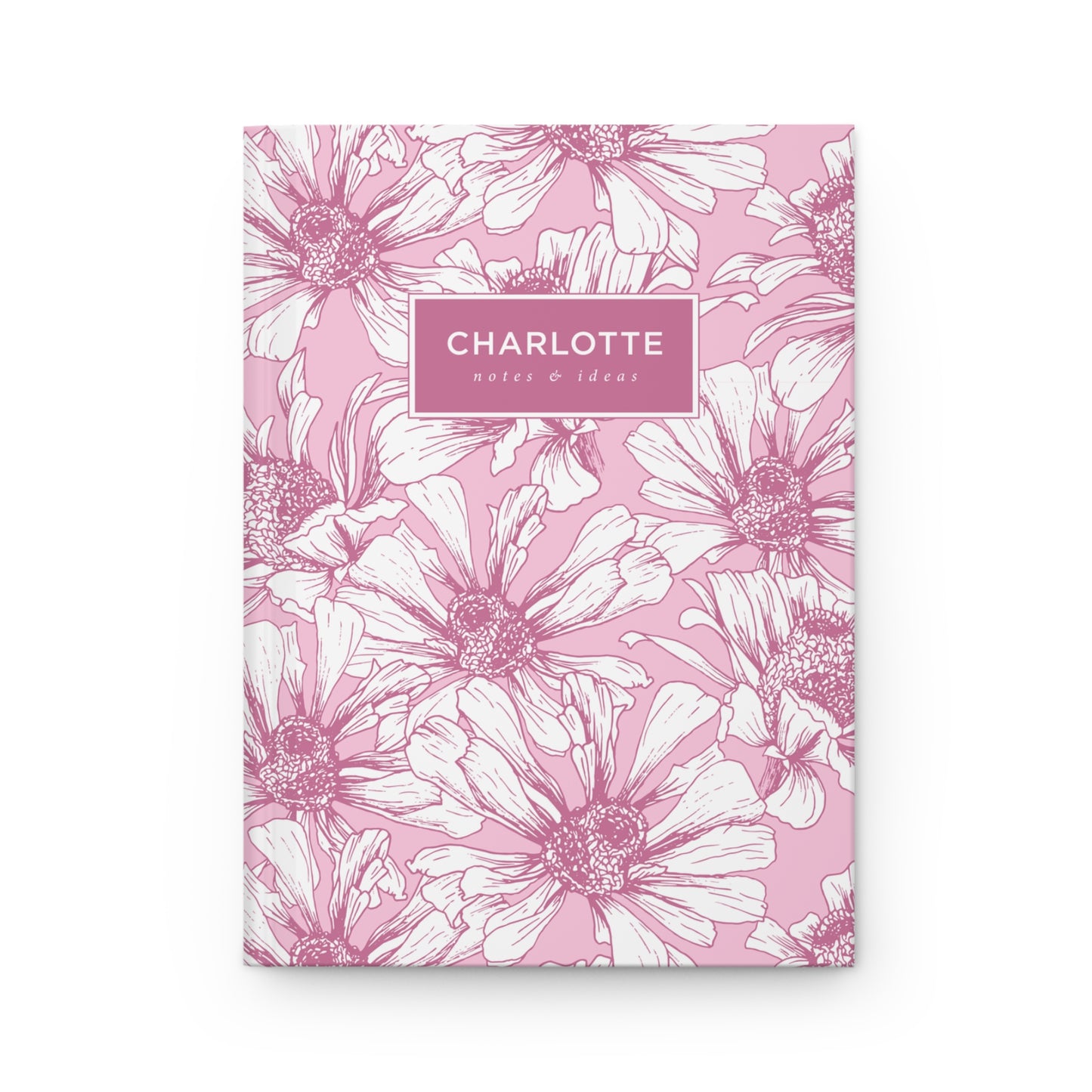 Pink Petals Hardcover Lined Notebook